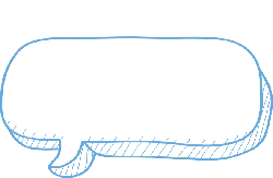 Speech Bubble - line art - blue - Transparent Background PNG