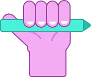 Hand Holding a Pencil - painting - No Watermark PNG