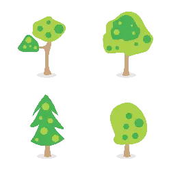 Cartoon Tree - simple - cute - No Watermark PNG