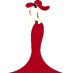 Woman in Red Dress - art - red - No Background PNG