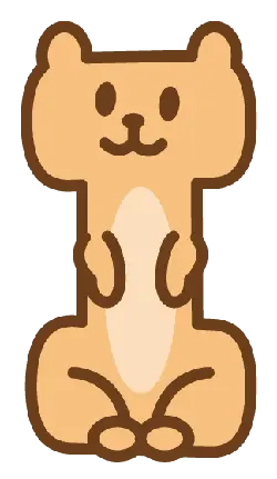 Cute Bear - line - Free PNG