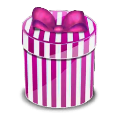 Gift Box - stripes - High Quality PNG