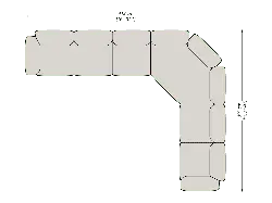 L-shaped sofa combination - modern - No Background PNG