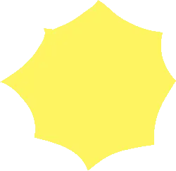 Yellow Star Shape - design element - No Background PNG