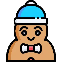 Gingerbread Man with Hat - holiday - Transparent Layer PNG