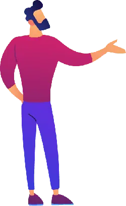 Purple Top and Blue Pants Cartoon Character - purple - Free PNG