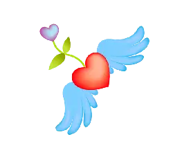 Heart with Wings and Flower - romance - High Resolution PNG