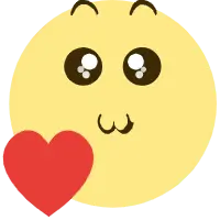 Heart Face Emoji - yellow - PNG