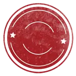 Red Smiley Face Badge - red - No Background PNG