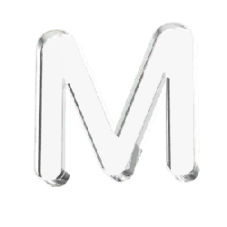 Letter M - metal - Transparent Layer PNG