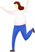 Jumping Girl - comic - Transparent Layer PNG