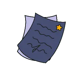 Blue Paper - notes - No Background PNG