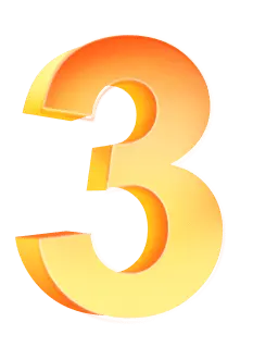 Number Three - gradient - High Resolution PNG