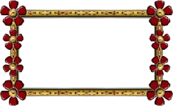 Floral Frame - red - Transparent Layer PNG