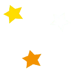Colorful Stars - white - No Background PNG