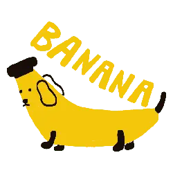 Banana Dog - humor - PNG Images