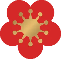 Plum Blossom - red - traditional pattern - PNG