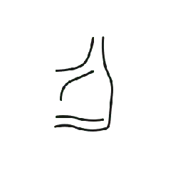 Bottle of Wine - line drawing - High Resolution PNG