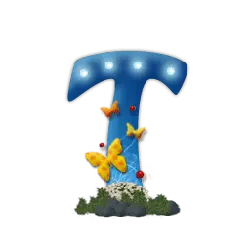 Blue Letter T - letter - Transparent Background PNG