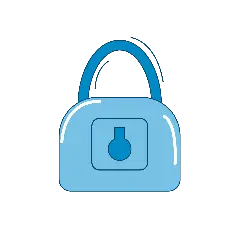 Blue Padlock - data - No Background PNG