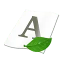 Letter A - green leaf - High Resolution PNG