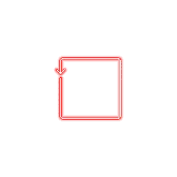 Red Arrow Square Frame - neon light - High Resolution PNG