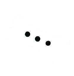 Bone-shaped Button - minimalist design - High Resolution PNG