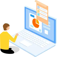 Person Looking at Computer - office - High Resolution PNG