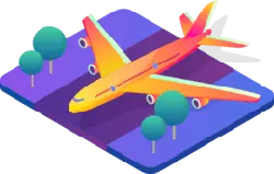 Colored Plane - flying vehicle - PNG Images