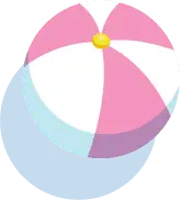 Beach Ball - white - Transparent Background PNG