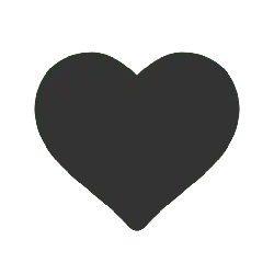 Gray Heart - icon - Transparent Layer PNG