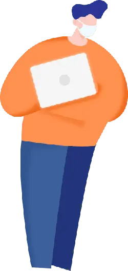 Person in Orange Top and Blue Pants - illustration - Free Download PNG