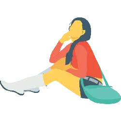 Girl in Red Top and Yellow Shorts - girl - No Background PNG