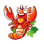 Happy Lobster - red - Lossless PNG