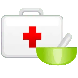 First Aid Kit and Mortar and Pestle - medical - PNG Images