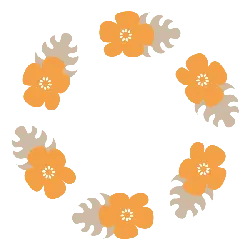 Orange Flower Wreath - orange - High Resolution PNG