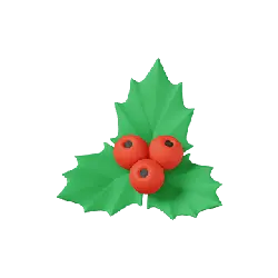 Holly Leaves and Berries - No Background PNG