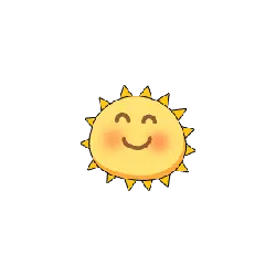 Smiling Sun - black background - Lossless PNG