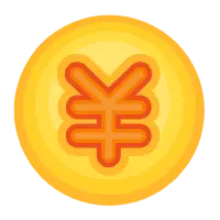 Yellow Yen Symbol - PNG