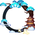 Cartoon Landscape Painting - moon - PNG