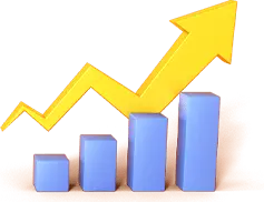 Rising Arrow Bar Chart - growth - PNG