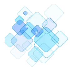 Blue Square Composition - abstract art - Transparent Background PNG