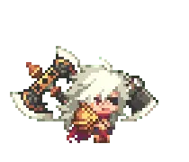 White Hair Girl - pixel art - game character - High Resolution PNG