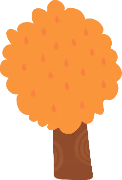 Autumn Tree - orange - leaves - Transparent Background PNG