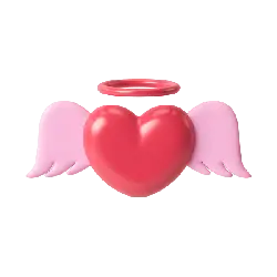 Heart with Wings - red - cartoon - High Resolution PNG