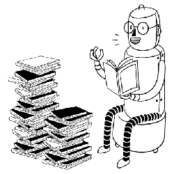 Reading Robot - knowledge - Transparent Background PNG