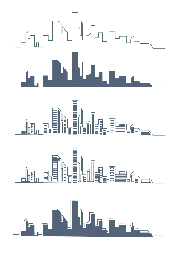 City Skyline - simple - line - No Watermark PNG