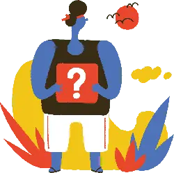Blue Figure Holding Question Mark - question mark - Free PNG