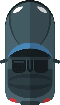 Blue Car - simple - cartoon - Transparent Layer PNG