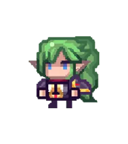 Green-haired Elf - game character - Free PNG